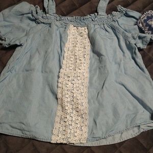 Girls Justice off shoulder shirts size 8